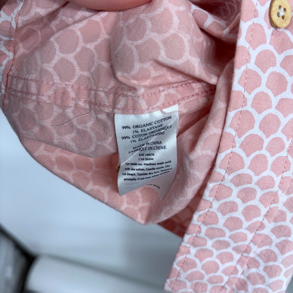 Pink Faherty Fish Scale Pattern Short Sleeve Casu… - image 6